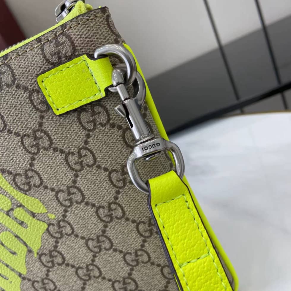Gucci GG Small Brown Green Mens Clutch 838753_5_161567 Gucci GG Small Brown Green Mens Clutch 838753