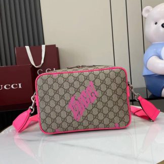 Gucci GG Brown Pink Mens Camera Bag 839380