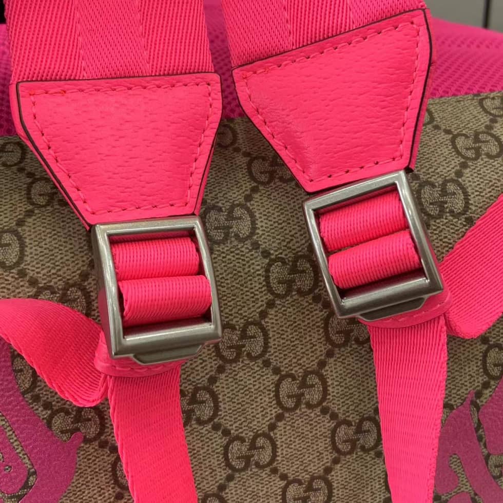 Gucci GG Canvas Beige Brown Pink Backpack 834466_5_161607 Gucci GG Canvas Beige Brown Pink Backpack 834466