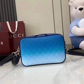 Gucci Mens Chroma GG Blue Crossbody Bag 835691