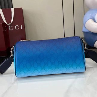 Gucci Chroma Monogram Blue Boston Bag 839325