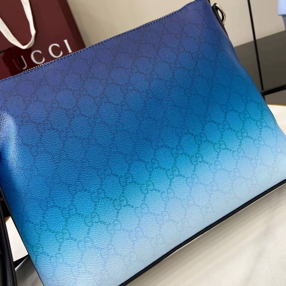 Gucci Mens Chroma GG Blue Pouch 835692_4_161667 Gucci Mens Chroma GG Blue Pouch 835692