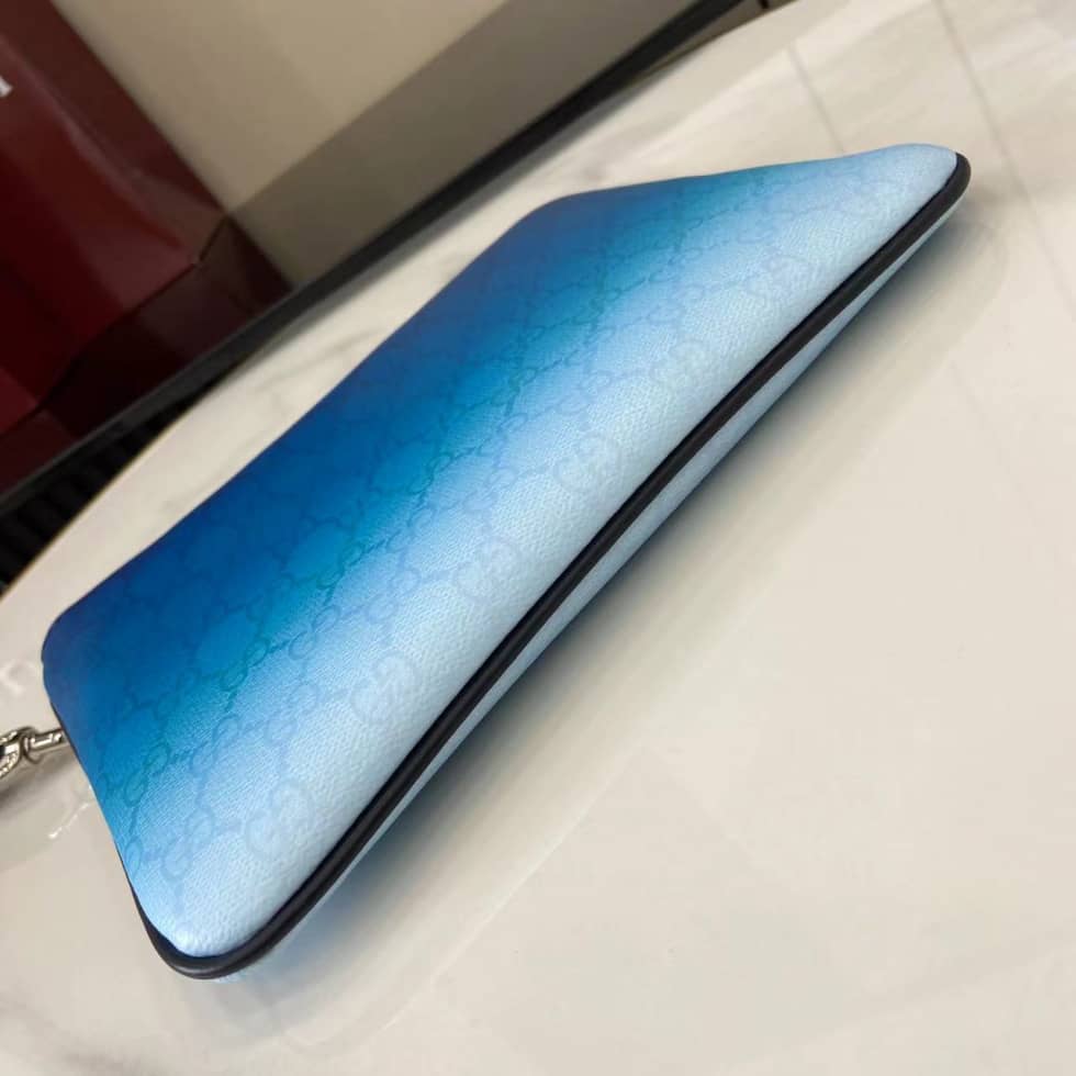 Gucci Mens Chroma GG Blue Small Pouch 835708_3_161677 Gucci Mens Chroma GG Blue Small Pouch 835708