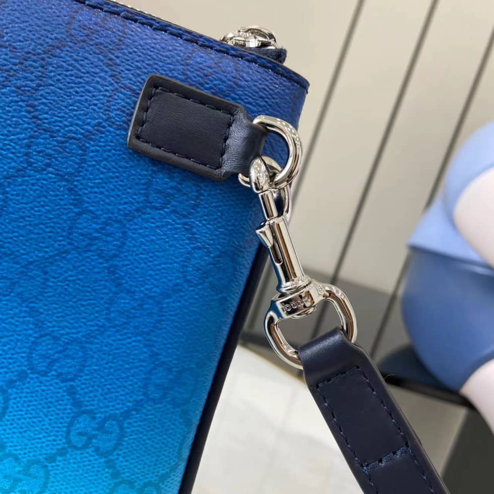 Gucci Mens Chroma GG Blue Small Pouch 835708_5_161677 Gucci Mens Chroma GG Blue Small Pouch 835708