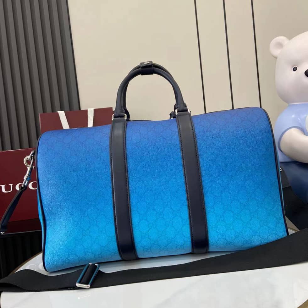 Gucci Chroma GG Monogram Blue Duffle Bag 835688_1_161687 Gucci Chroma GG Monogram Blue Duffle Bag 835688