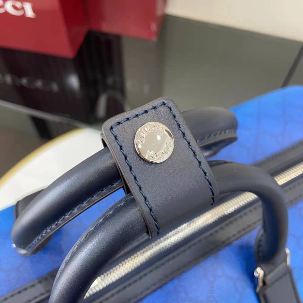 Gucci Chroma GG Monogram Blue Duffle Bag 835688_3_161687 Gucci Chroma GG Monogram Blue Duffle Bag 835688