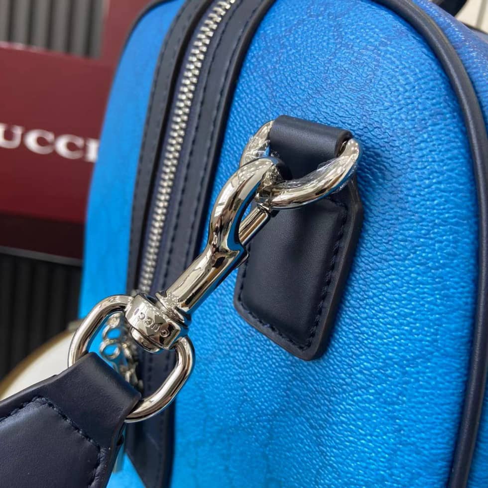 Gucci Chroma GG Monogram Blue Duffle Bag 835688_5_161687 Gucci Chroma GG Monogram Blue Duffle Bag 835688
