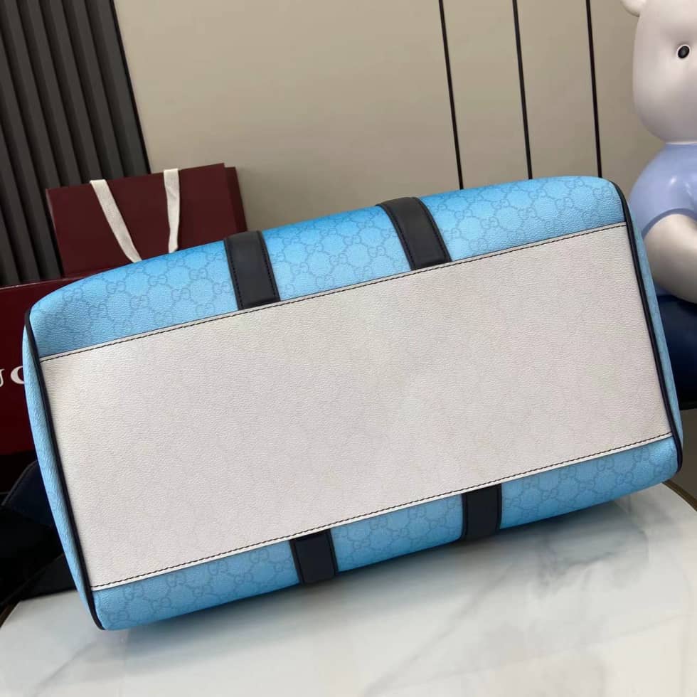 Gucci Chroma GG Monogram Blue Duffle Bag 835688_6_161687 Gucci Chroma GG Monogram Blue Duffle Bag 835688