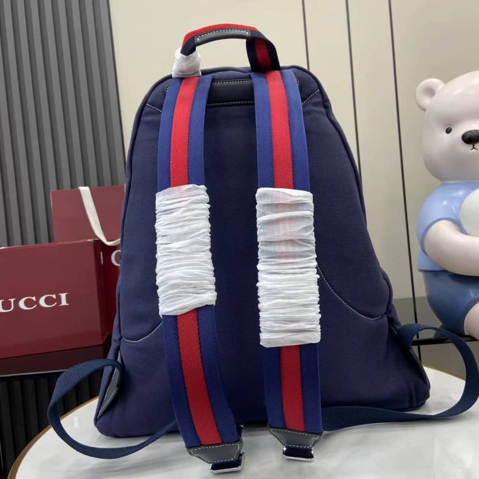 Gucci Mens Canvas Maxi Blue Backpack 821643_2_161697 Gucci Mens Canvas Maxi Blue Backpack 821643