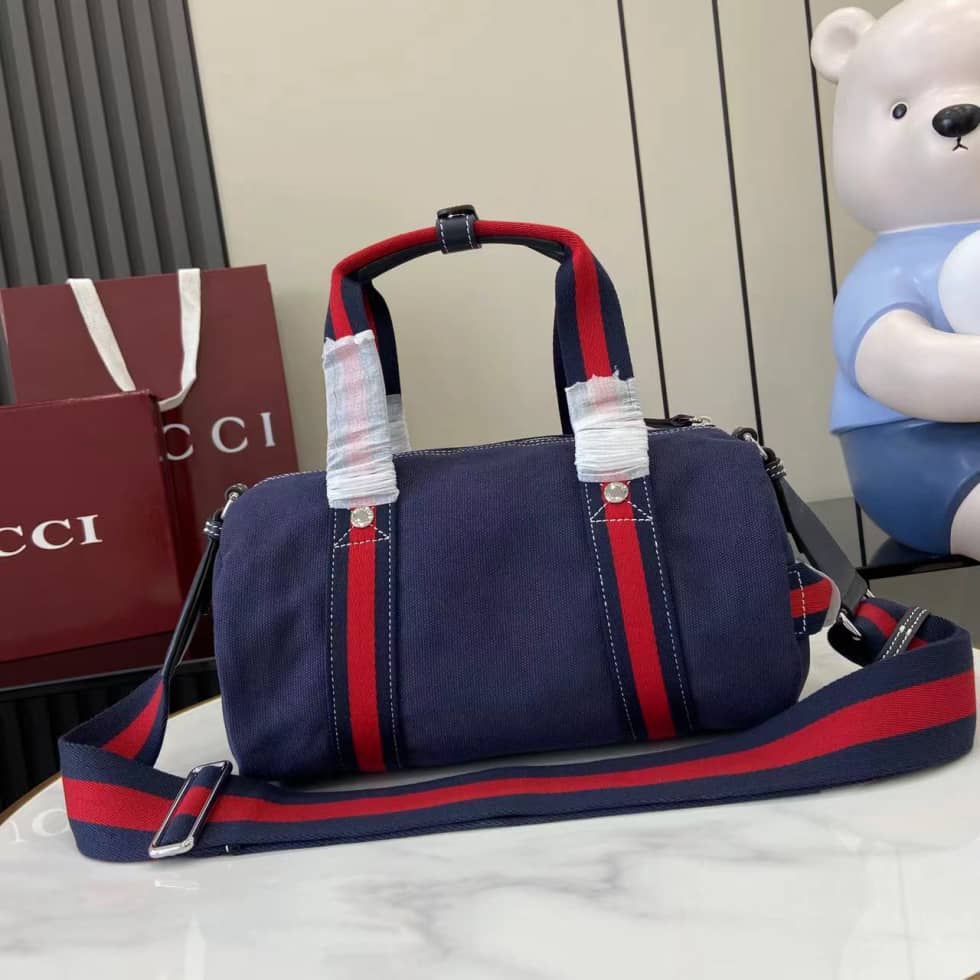 Gucci Mens Canvas Blue Small Duffle Bag 816865_1_161727 Gucci Mens Canvas Blue Small Duffle Bag 816865