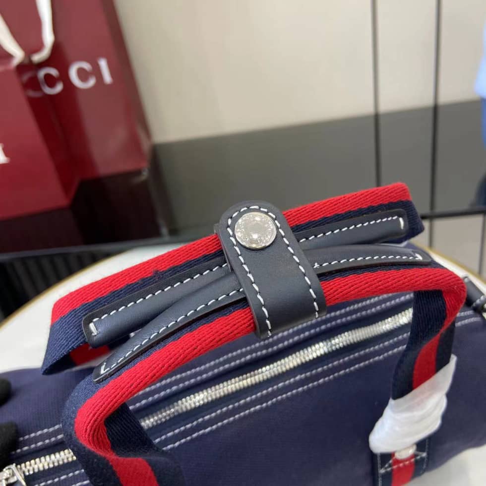 Gucci Mens Canvas Blue Small Duffle Bag 816865_3_161727 Gucci Mens Canvas Blue Small Duffle Bag 816865