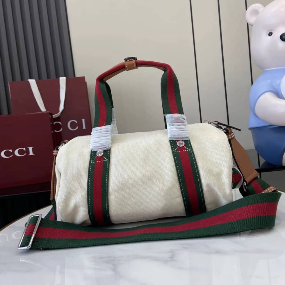 Gucci Mens Canvas Beige Small Duffle Bag 816865_1_161737 Gucci Mens Canvas Beige Small Duffle Bag 816865