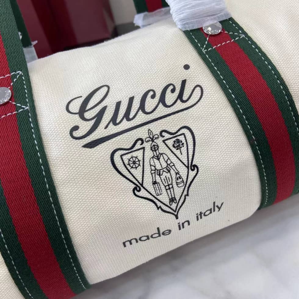 Gucci Mens Canvas Beige Small Duffle Bag 816865_5_161737 Gucci Mens Canvas Beige Small Duffle Bag 816865