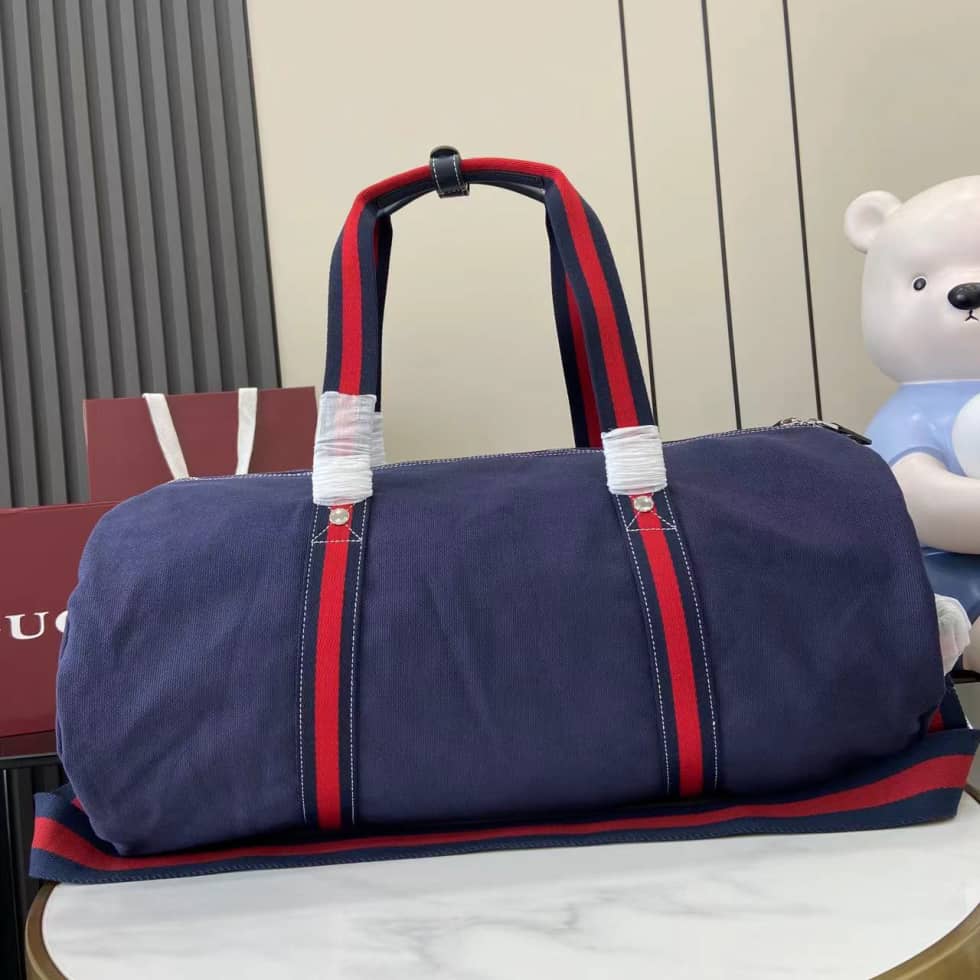 Gucci Mens Canvas Blue Large Duffle Bag 816866_1_161747 Gucci Mens Canvas Blue Large Duffle Bag 816866