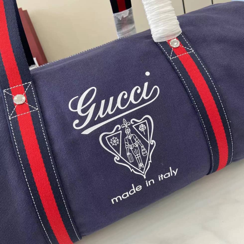 Gucci Mens Canvas Blue Large Duffle Bag 816866_4_161747 Gucci Mens Canvas Blue Large Duffle Bag 816866
