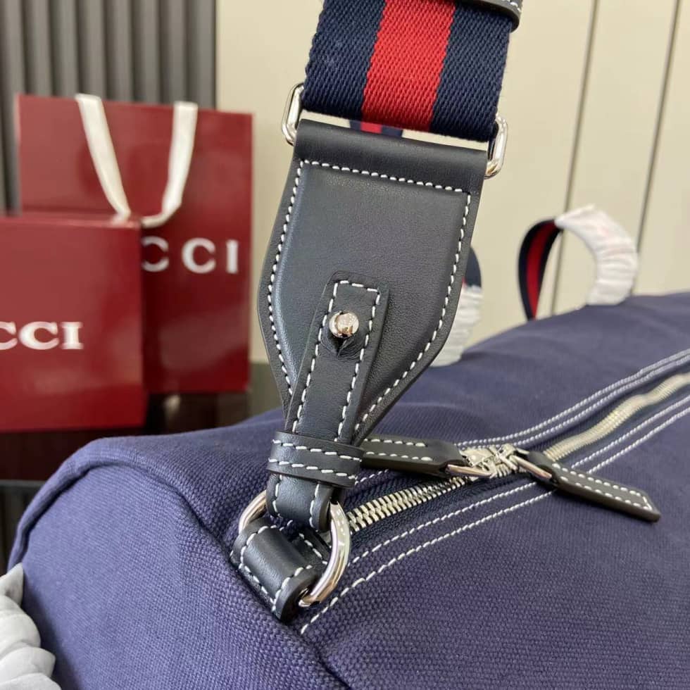 Gucci Mens Canvas Blue Large Duffle Bag 816866_5_161747 Gucci Mens Canvas Blue Large Duffle Bag 816866