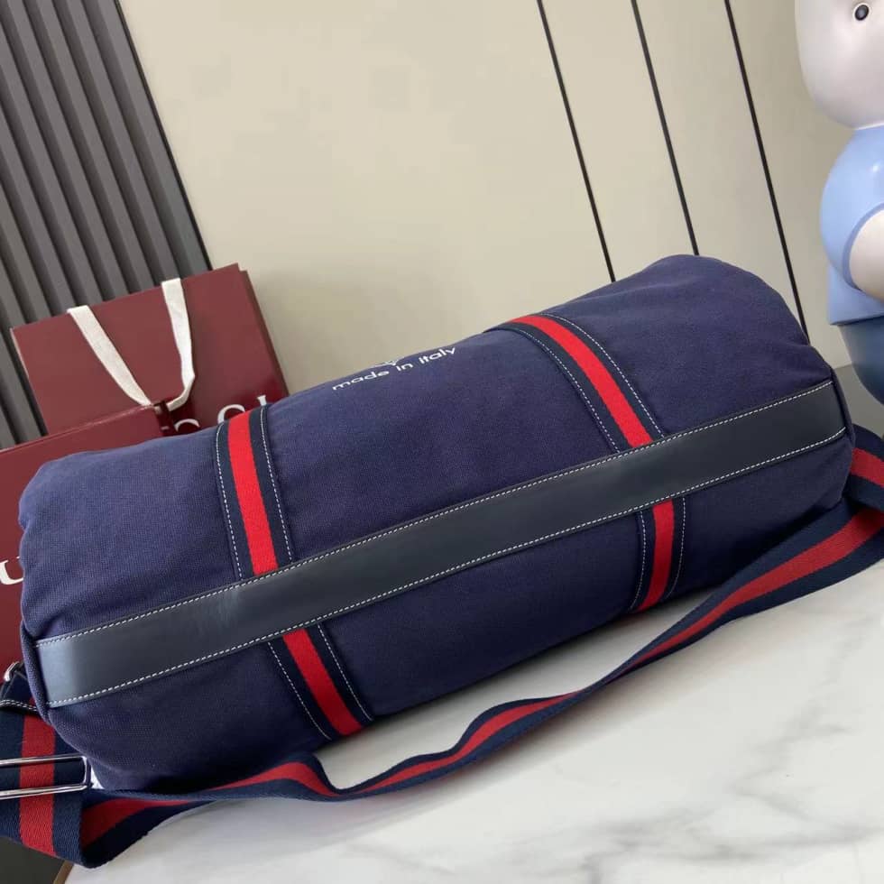 Gucci Mens Canvas Blue Large Duffle Bag 816866_6_161747 Gucci Mens Canvas Blue Large Duffle Bag 816866