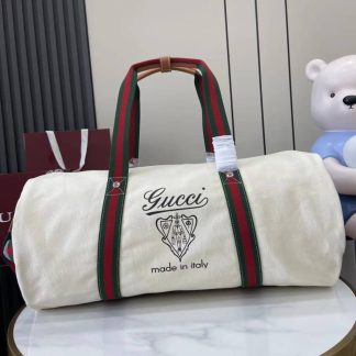 Gucci Mens Canvas White Large Duffle Bag 816866