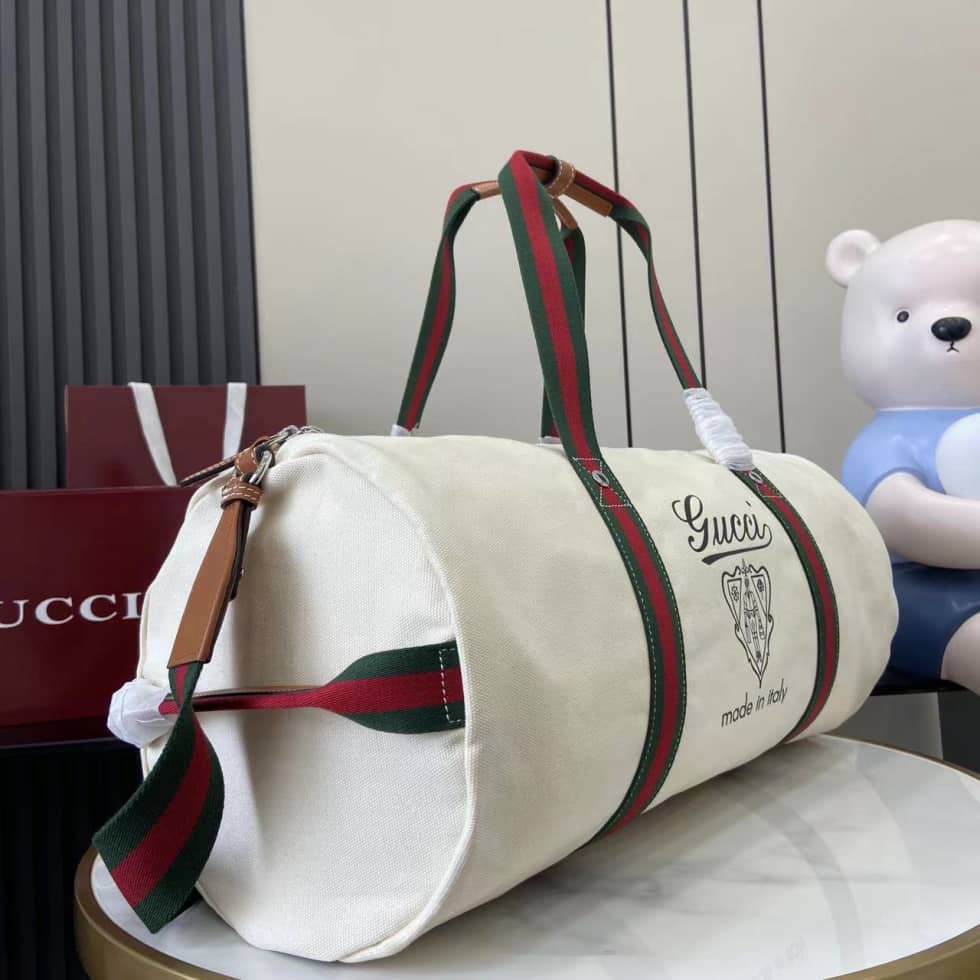 Gucci Mens Canvas White Large Duffle Bag 816866_2_161757 Gucci Mens Canvas White Large Duffle Bag 816866