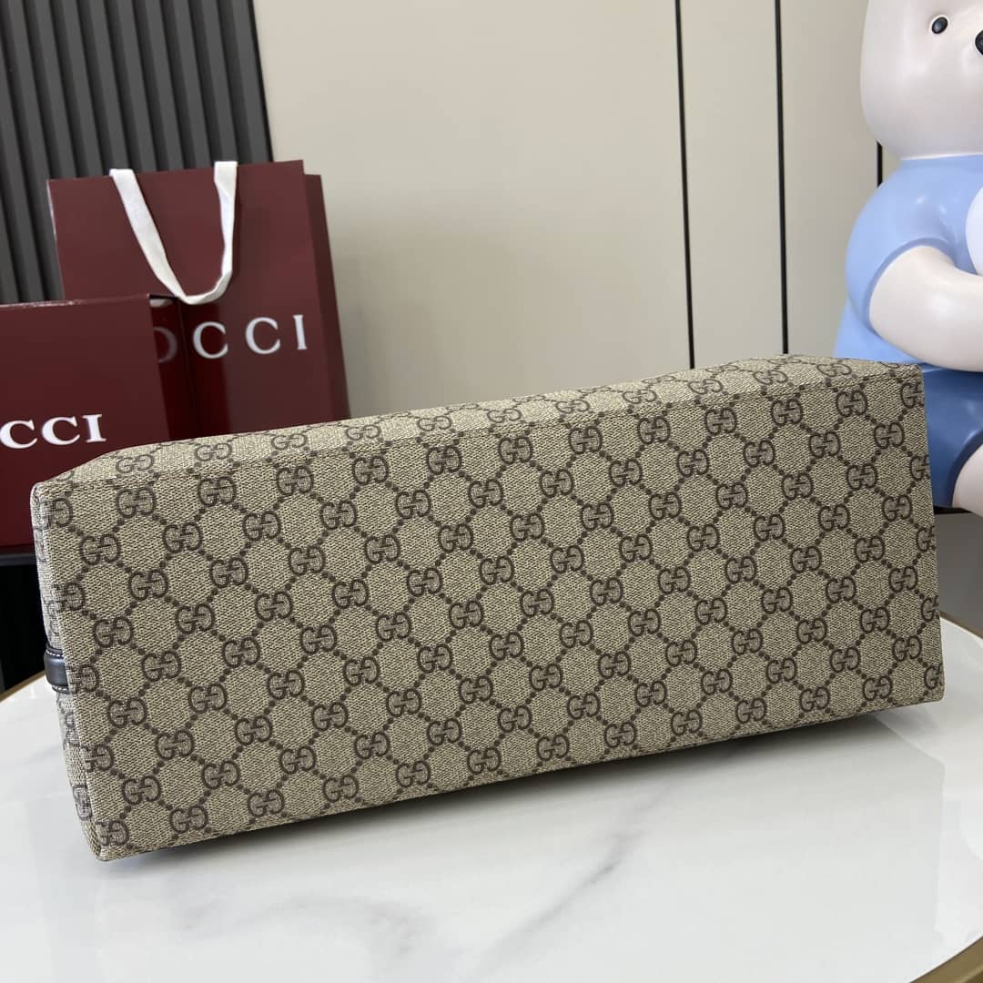Gucci GG Emblem Beige Black Large Tote Bag_3_161787 Gucci GG Emblem Beige Black Large Tote Bag