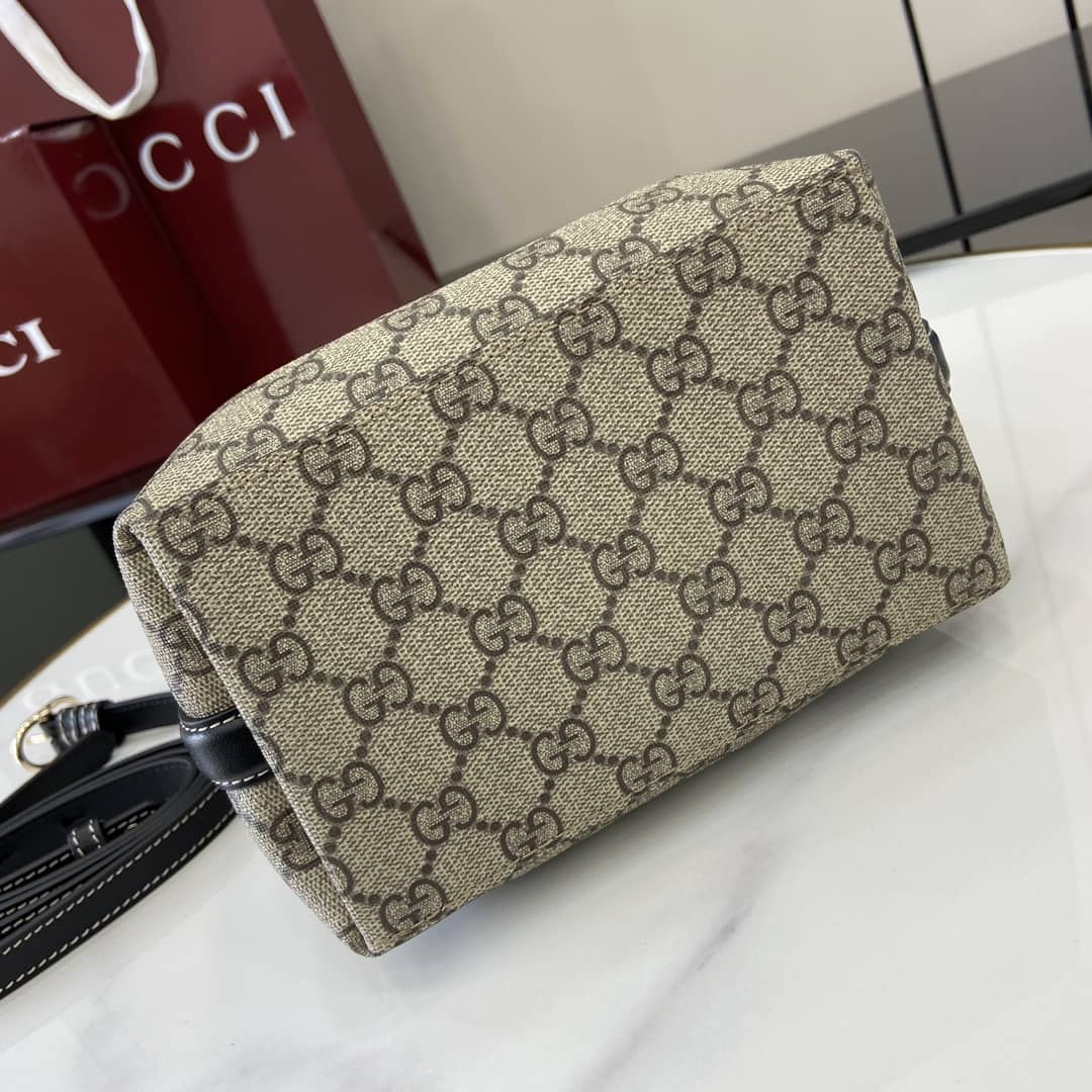 Gucci GG Emblem Beige Black Small Bucket Bag_3_161807 Gucci GG Emblem Beige Black Small Bucket Bag