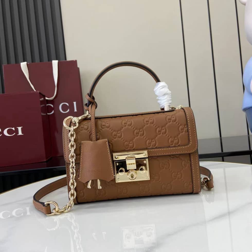 Gucci Padlock Flap Leather Small Brown Bag_10_161857 Gucci Padlock Flap Leather Small Brown Bag