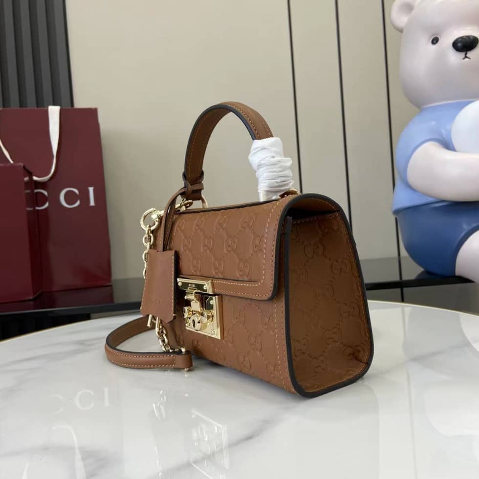 Gucci Padlock Flap Leather Small Brown Bag_2_161857 Gucci Padlock Flap Leather Small Brown Bag