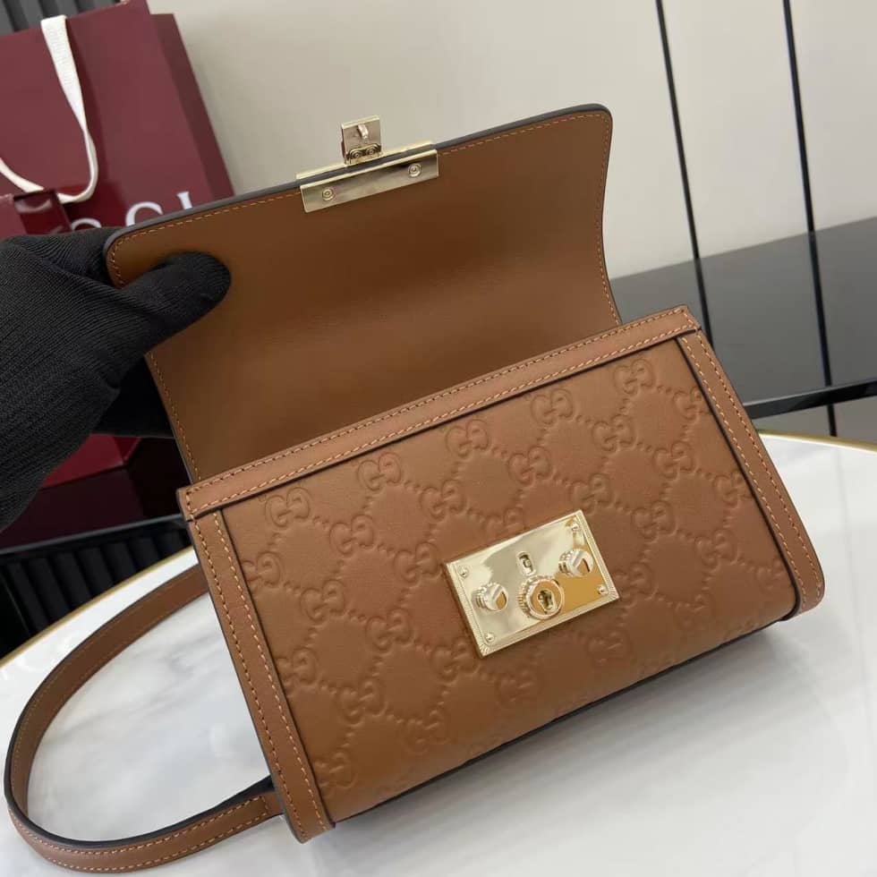 Gucci Padlock Flap Leather Small Brown Bag_6_161857 Gucci Padlock Flap Leather Small Brown Bag