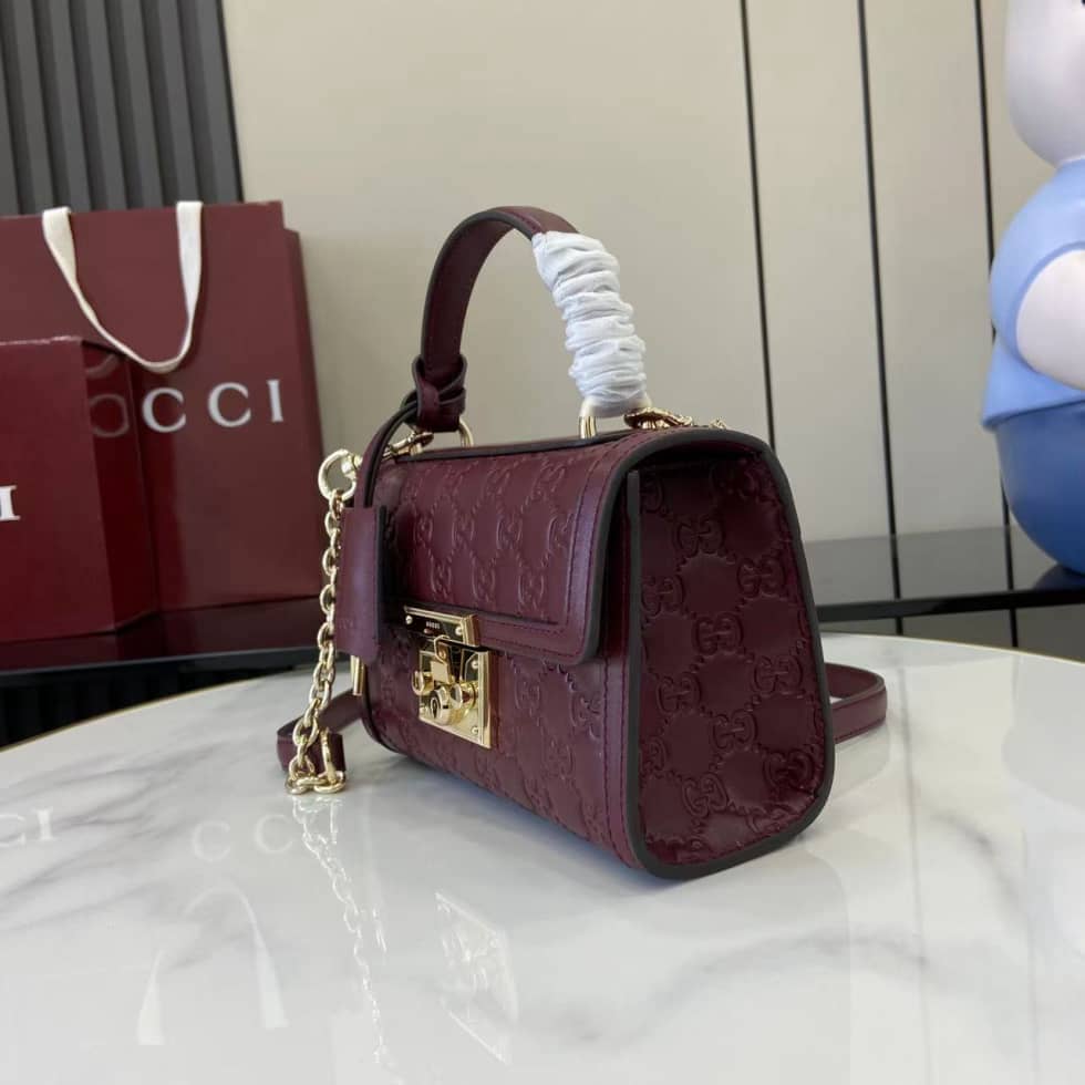 Gucci Padlock Flap Leather Small Burgundy Bag_2_161867 Gucci Padlock Flap Leather Small Burgundy Bag