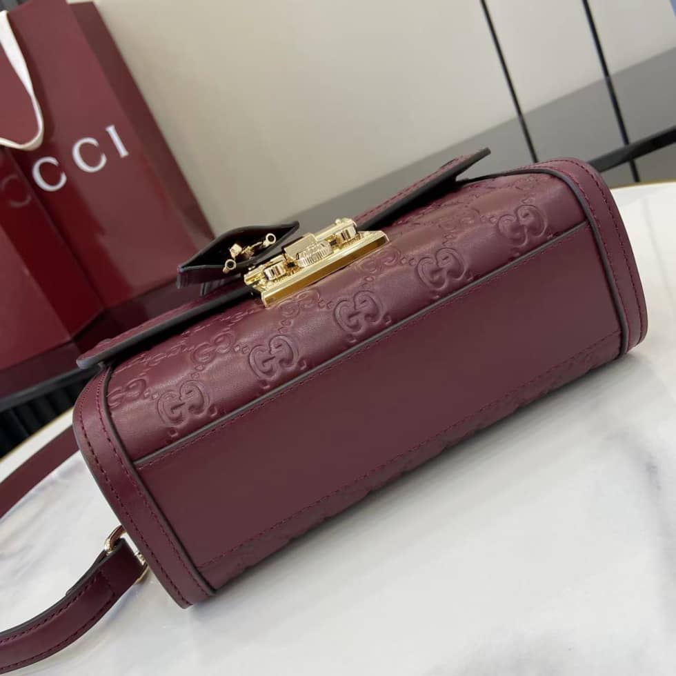 Gucci Padlock Flap Leather Small Burgundy Bag_3_161867 Gucci Padlock Flap Leather Small Burgundy Bag
