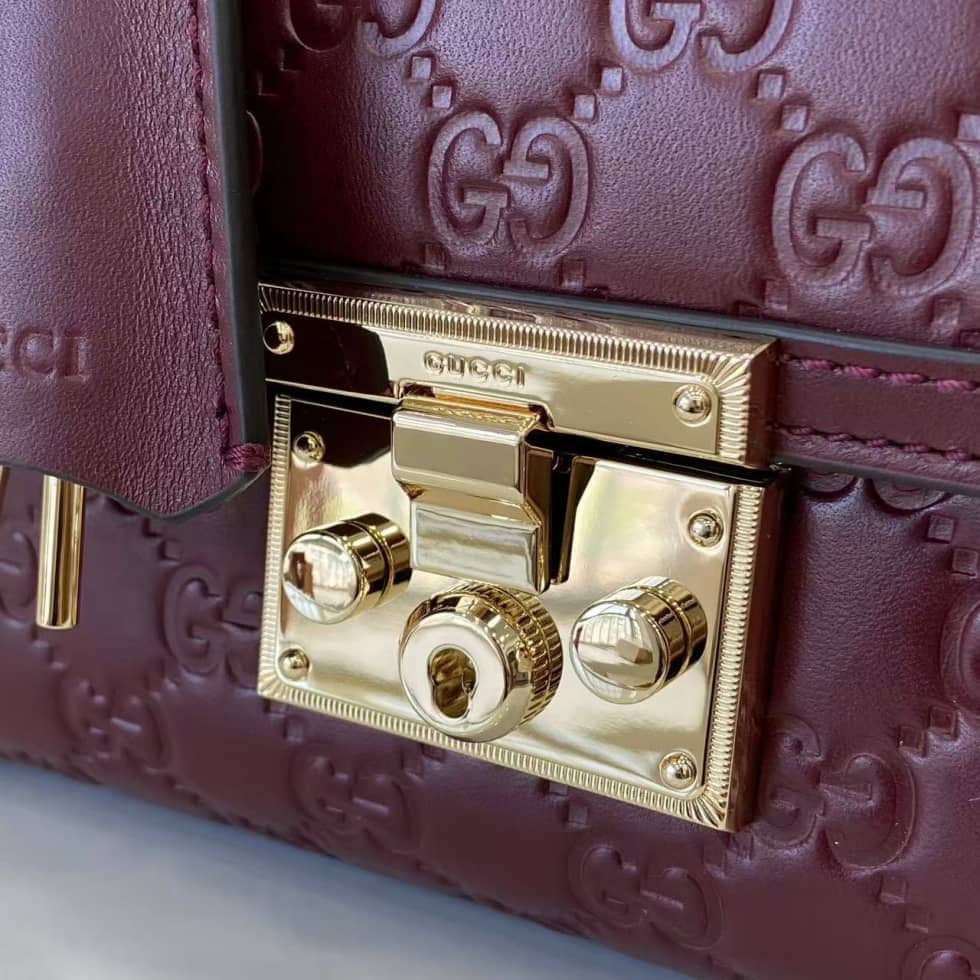Gucci Padlock Flap Leather Small Burgundy Bag_5_161867 Gucci Padlock Flap Leather Small Burgundy Bag