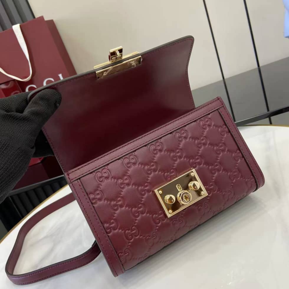Gucci Padlock Flap Leather Small Burgundy Bag_6_161867 Gucci Padlock Flap Leather Small Burgundy Bag