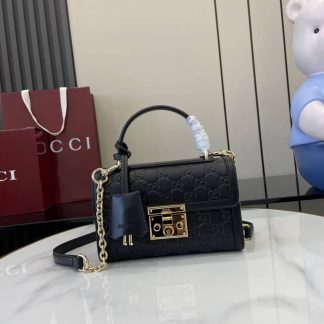 Gucci Padlock Flap Leather Small Black Bag