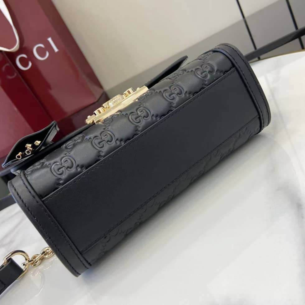 Gucci Padlock Flap Leather Small Black Bag_3_161877 Gucci Padlock Flap Leather Small Black Bag