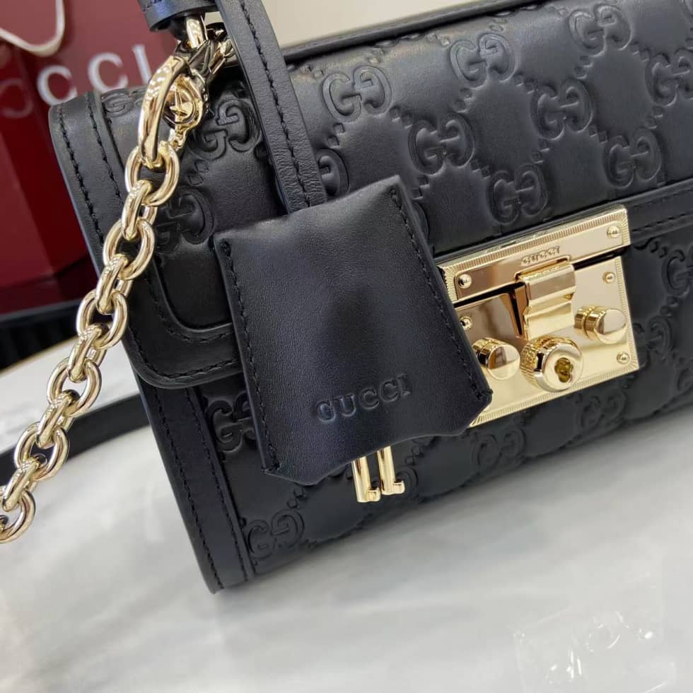 Gucci Padlock Flap Leather Small Black Bag_4_161877 Gucci Padlock Flap Leather Small Black Bag
