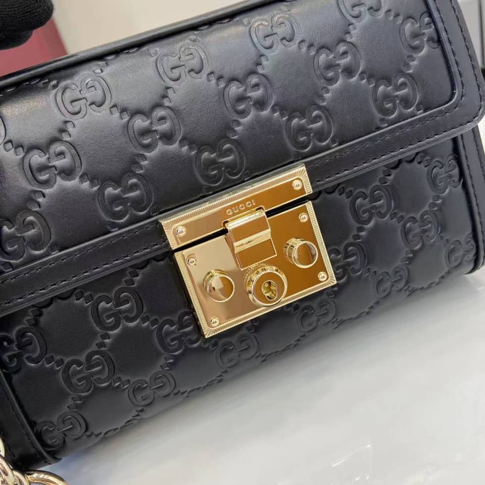 Gucci Padlock Flap Leather Small Black Bag_5_161877 Gucci Padlock Flap Leather Small Black Bag