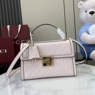 Gucci Padlock Flap Leather Medium Pink Bag