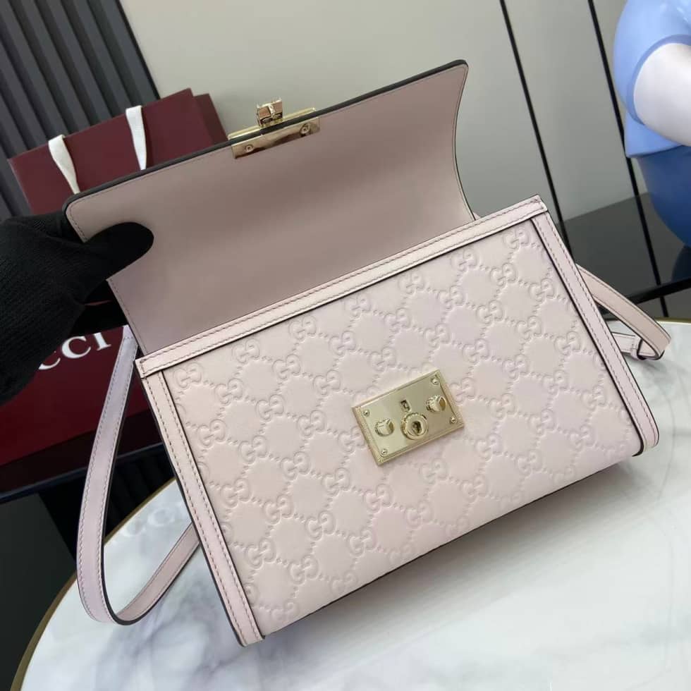 Gucci Padlock Flap Leather Medium Pink Bag_6_161887 Gucci Padlock Flap Leather Medium Pink Bag