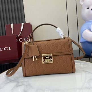 Gucci Padlock Flap Leather Medium Brown Bag