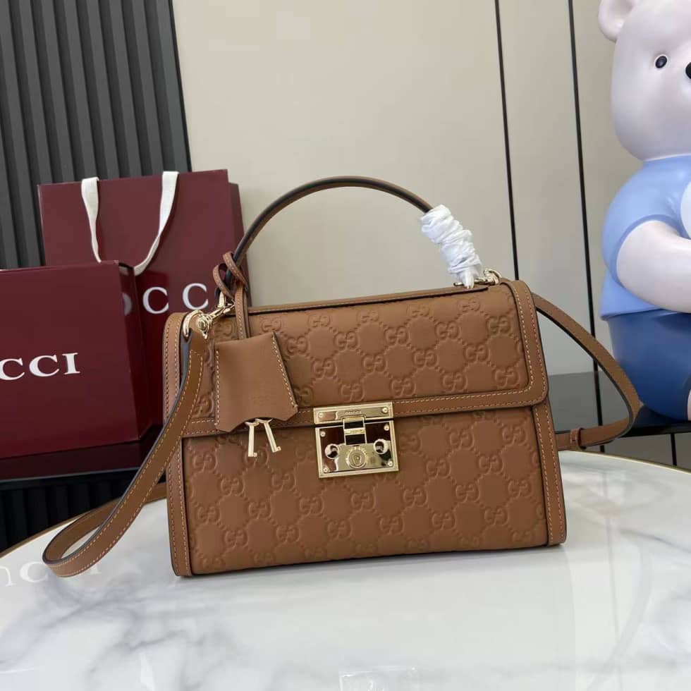 Gucci Padlock Flap Leather Medium Brown Bag_10_161897 Gucci Padlock Flap Leather Medium Brown Bag