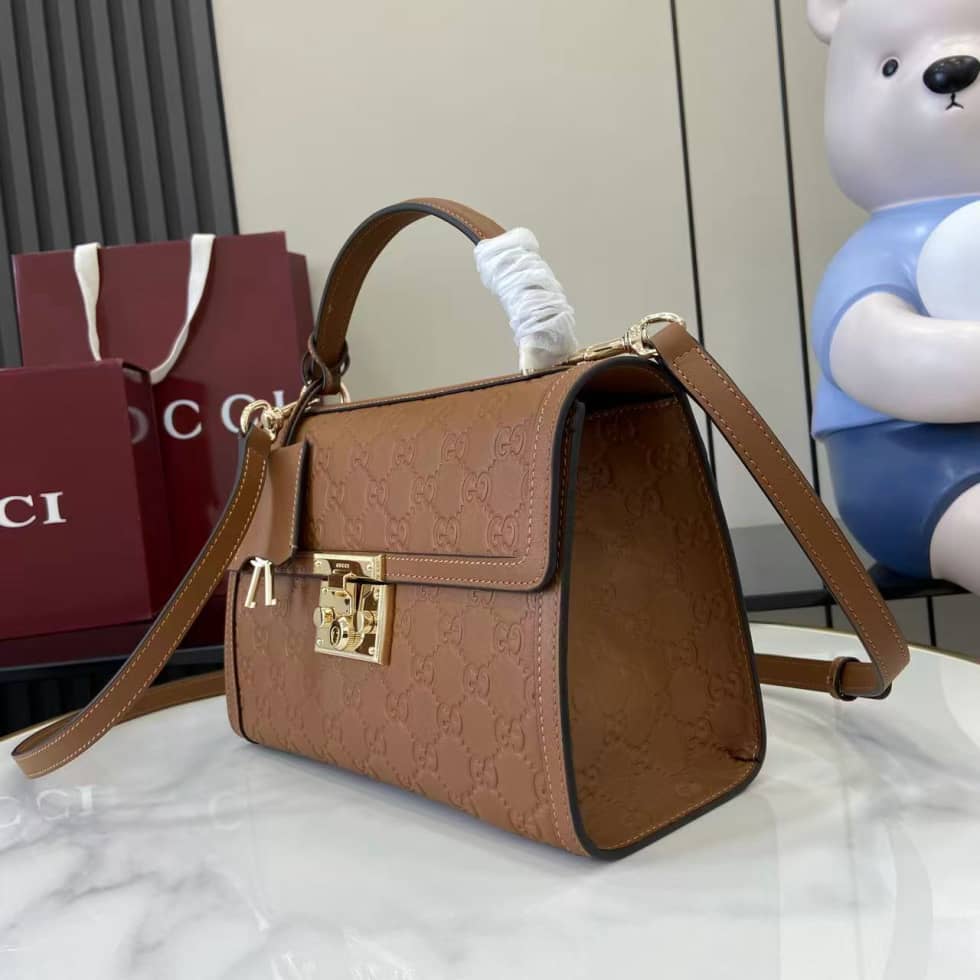 Gucci Padlock Flap Leather Medium Brown Bag_2_161897 Gucci Padlock Flap Leather Medium Brown Bag