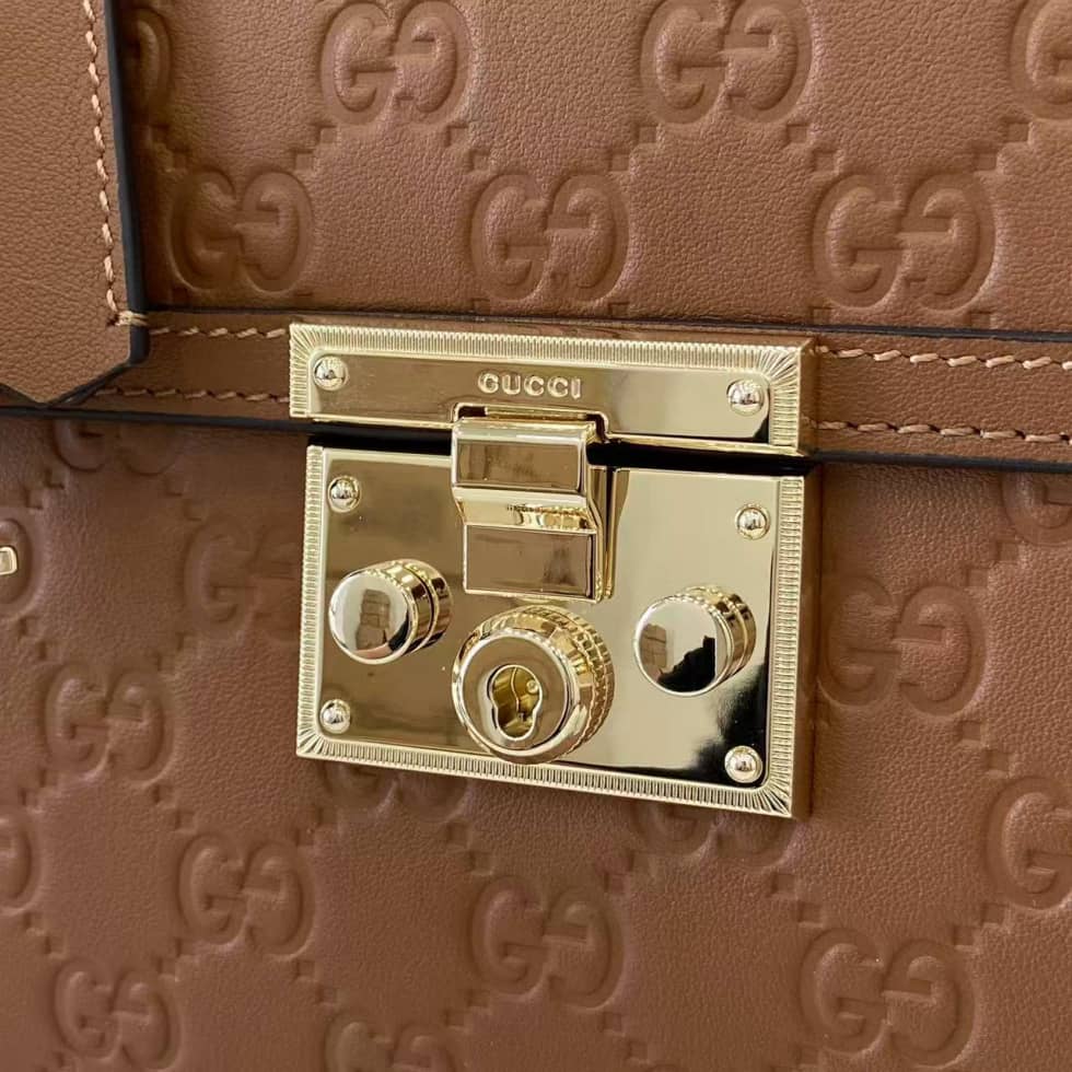 Gucci Padlock Flap Leather Medium Brown Bag_5_161897 Gucci Padlock Flap Leather Medium Brown Bag