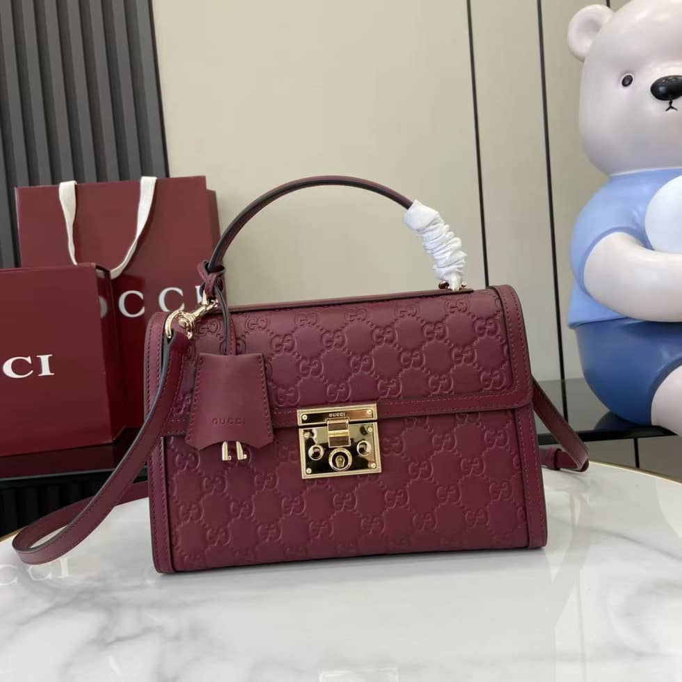 Gucci Padlock Flap Leather Medium Burgundy Bag_10_161907 Gucci Padlock Flap Leather Medium Burgundy Bag