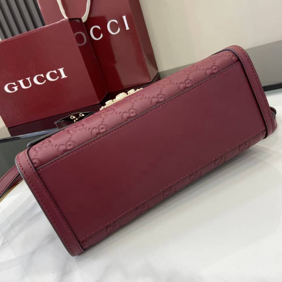 Gucci Padlock Flap Leather Medium Burgundy Bag_3_161907 Gucci Padlock Flap Leather Medium Burgundy Bag