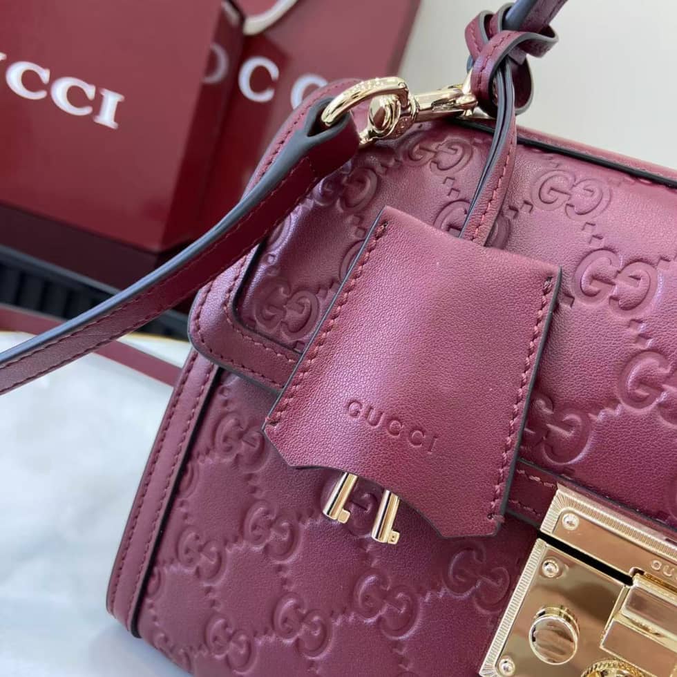 Gucci Padlock Flap Leather Medium Burgundy Bag_5_161907 Gucci Padlock Flap Leather Medium Burgundy Bag