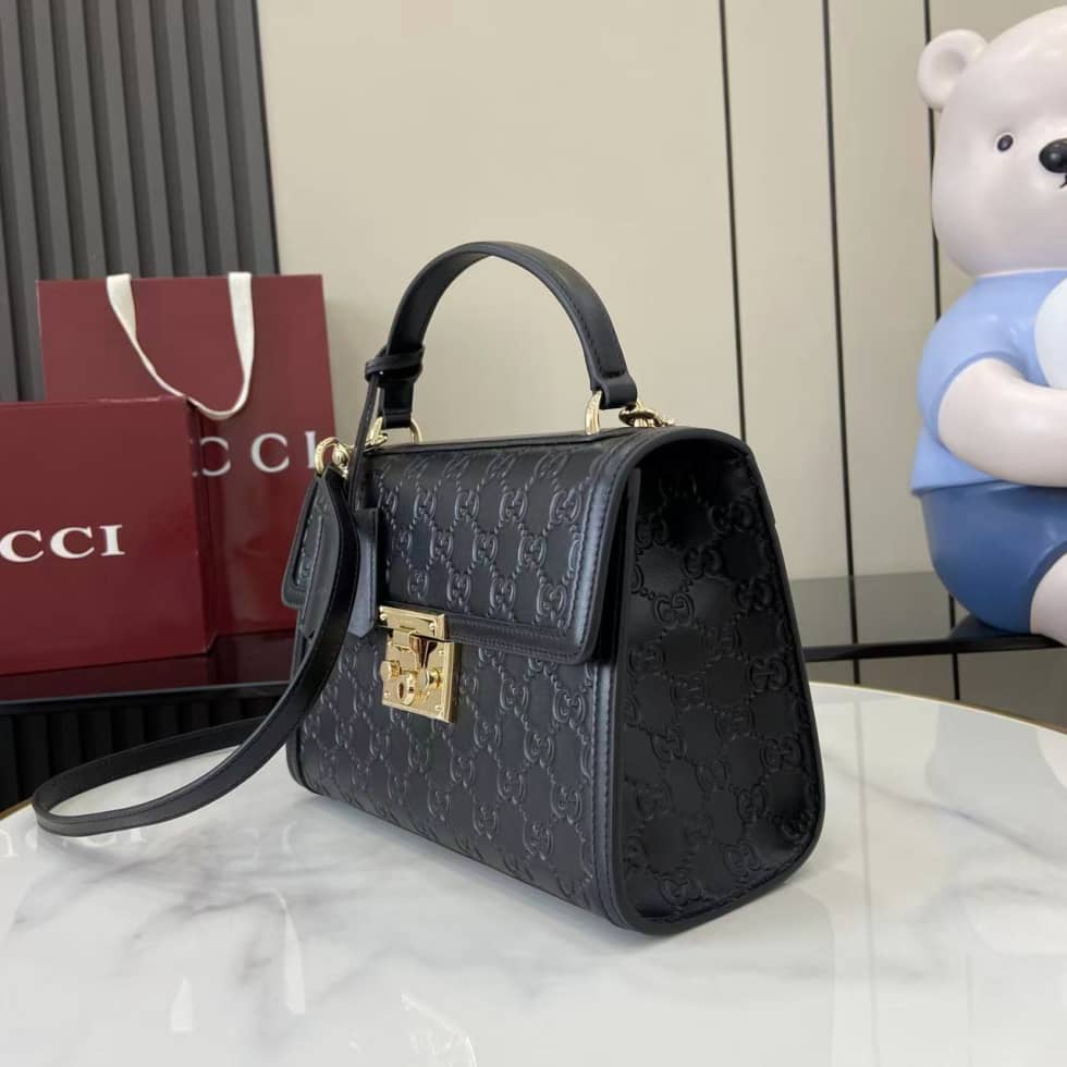 Gucci Padlock Flap Leather Medium Black Bag_2_161917 Gucci Padlock Flap Leather Medium Black Bag