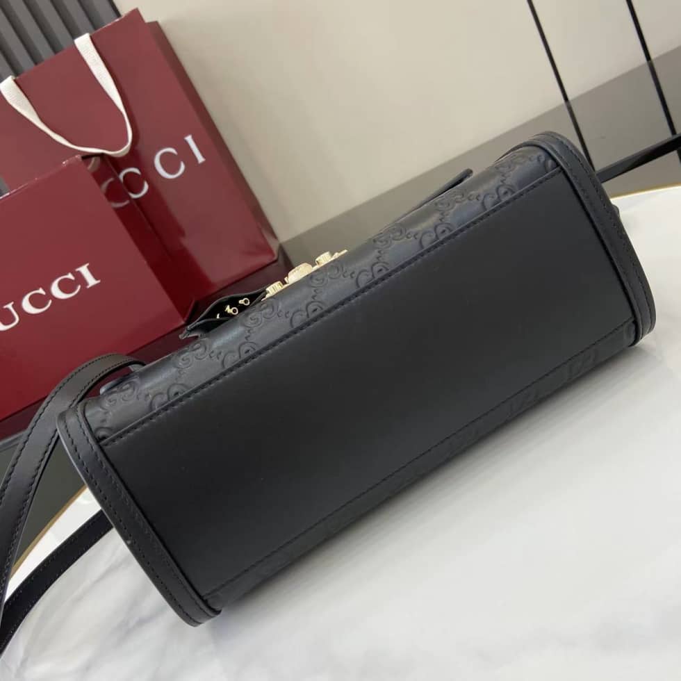 Gucci Padlock Flap Leather Medium Black Bag_3_161917 Gucci Padlock Flap Leather Medium Black Bag