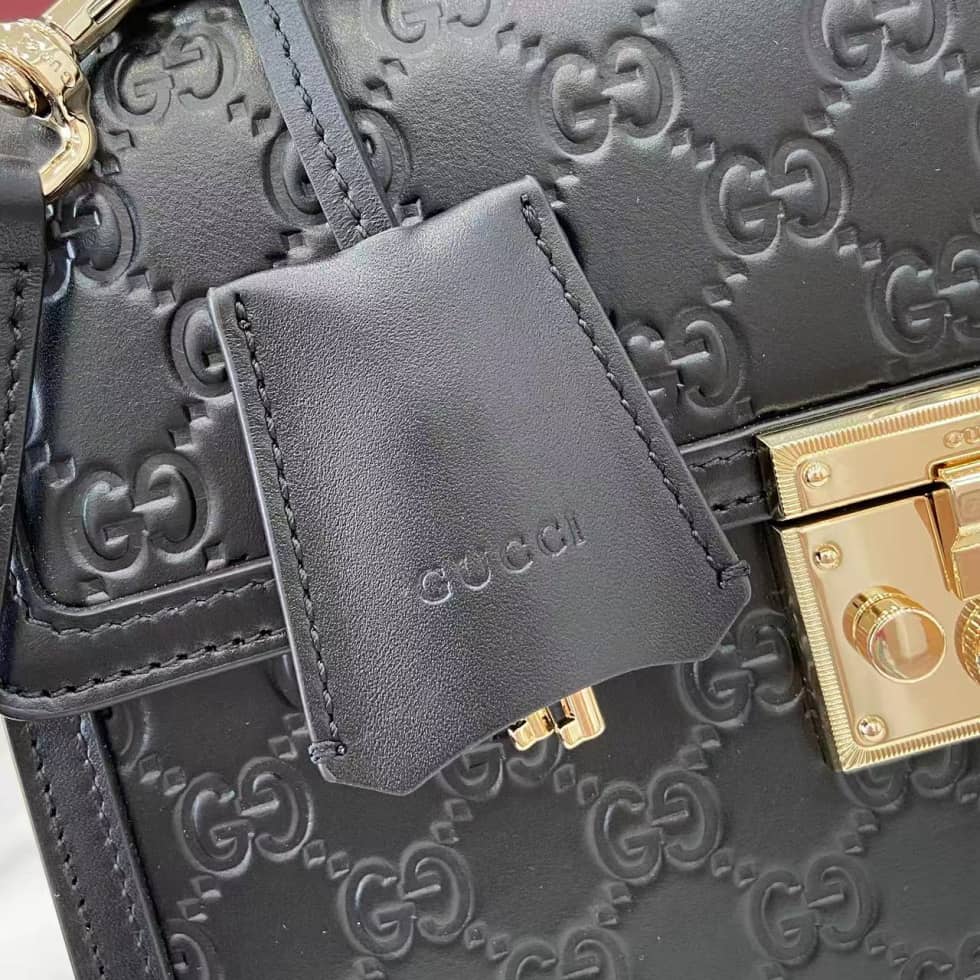 Gucci Padlock Flap Leather Medium Black Bag_4_161917 Gucci Padlock Flap Leather Medium Black Bag