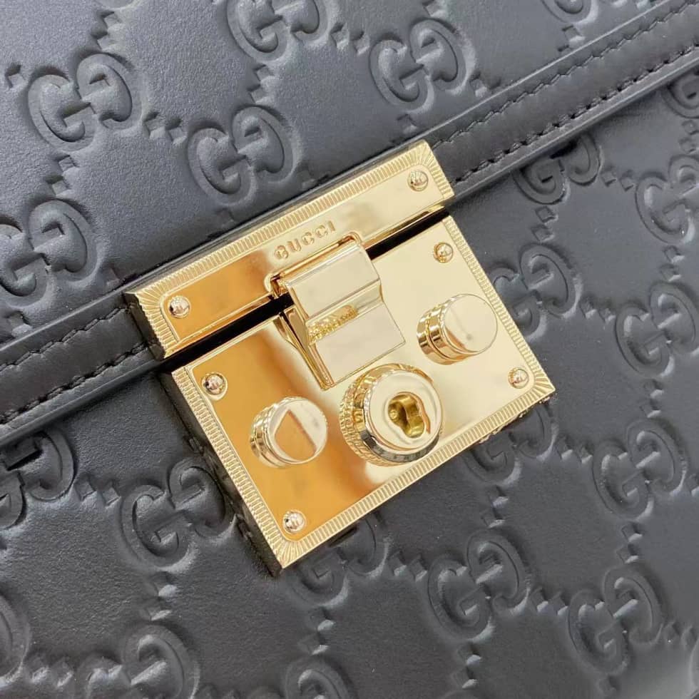 Gucci Padlock Flap Leather Medium Black Bag_5_161917 Gucci Padlock Flap Leather Medium Black Bag