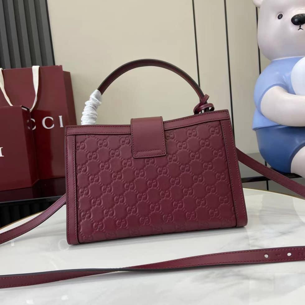 Gucci Padlock Leather Medium Burgundy Top Handle Bag_1_161947 Gucci Padlock Leather Medium Burgundy Top Handle Bag